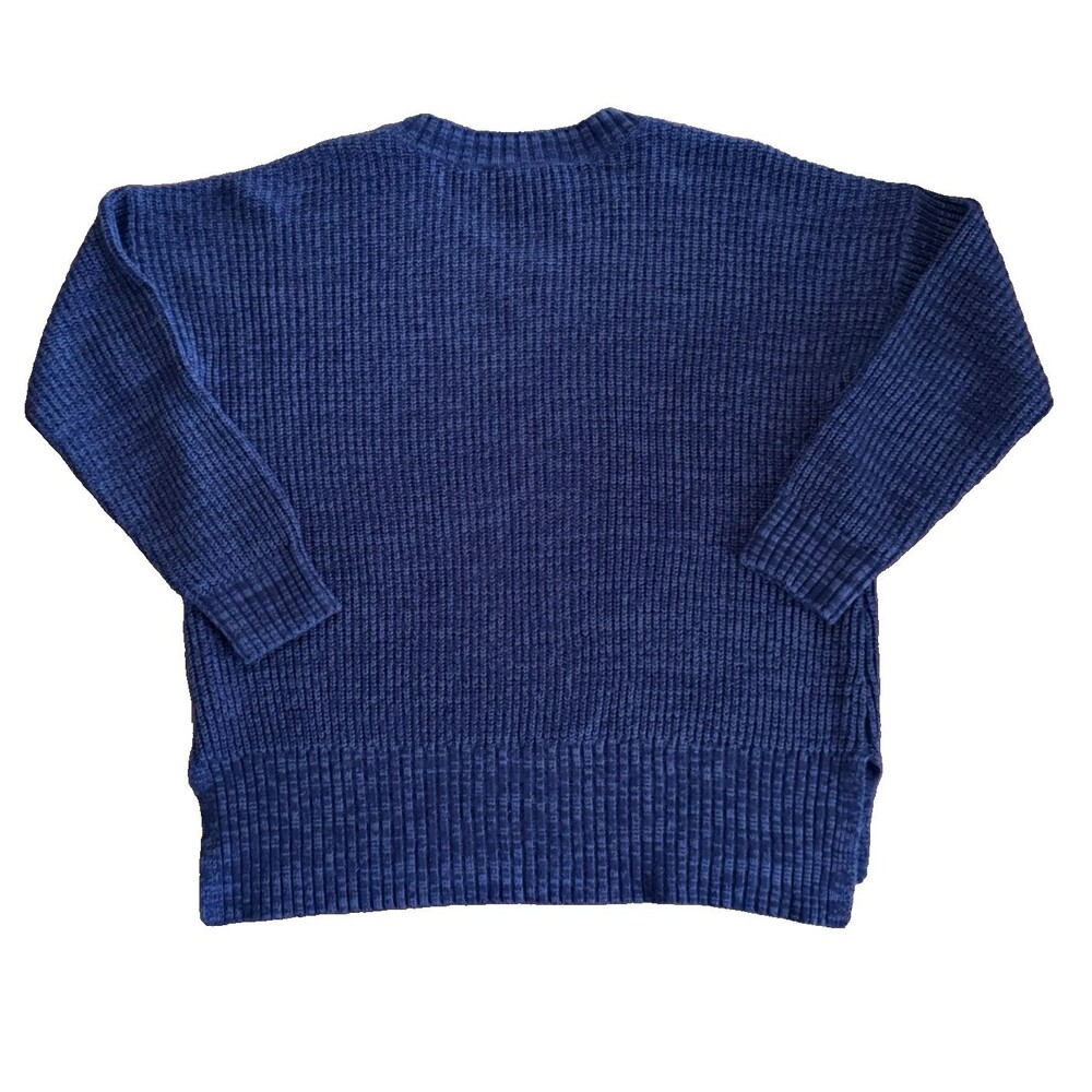 Westbound Women's Sz M Knit V-neck Blue Sweater Cozy Heathered Oversized - Picture 2 of 5